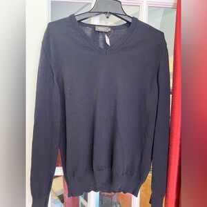 Men’s Black V-Neck Sweater - Classic Lightweight Knit